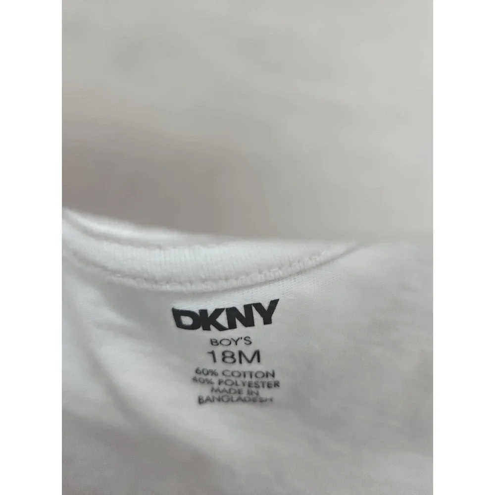 DKNY 18 M, Set Of 3, Blue Pull Over Hoodie/Blue Pants/ Crew Neck White T Shirt - Picture 12 of 12